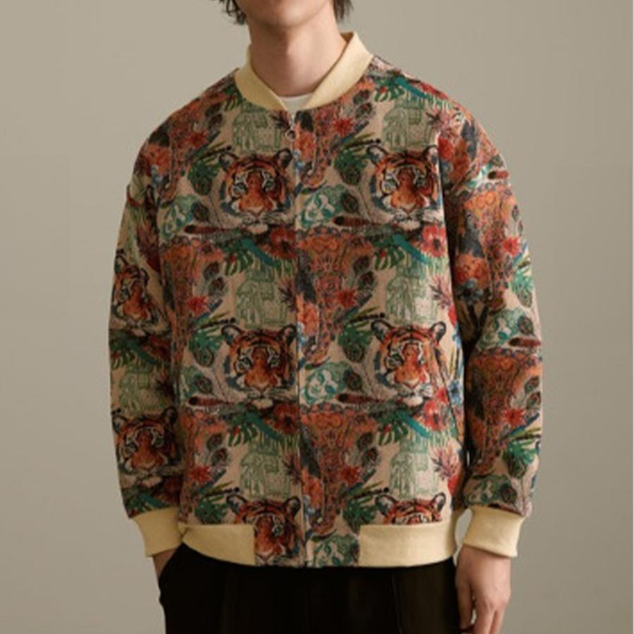 Revo. 【Revo.】ゴブラン総柄織り ジップアップブルゾン/全4色