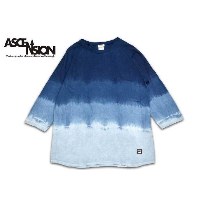 ASCENSION (アセンション） 藍染め7分Tシャツ 黒部の名水染めシリーズ 