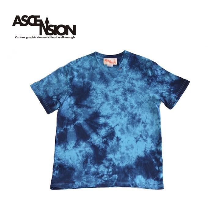 インディゴTシャツ ASCENSION / INDIGO TEE 藍染タイダイ（黒部