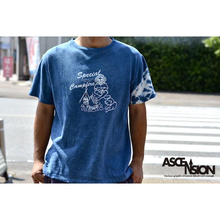 【藍染】【ヘンプコットン】メンズ 大きめ 半袖カットソー Tシャツ 【父の日】 麻と柿渋染め・草木染めのみつる工芸 / ヘンプコットンTシャツ