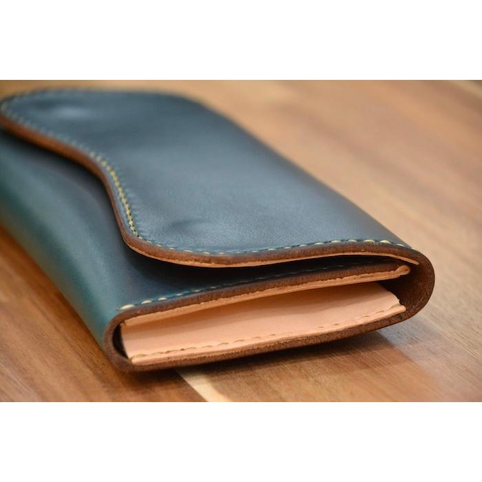 BLUE.art（ブルードットアート）Long Wallet Horween Chromexcel Leather (ホーウィンクロムエクセルレザー）レザークラフト オーダーメイド 革財布  ba-092｜juice16｜09