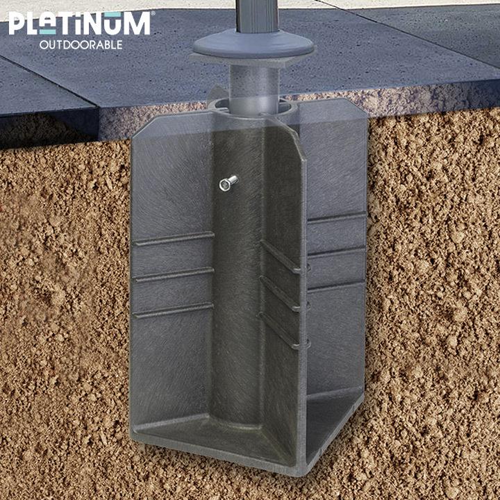 ベース 土台 【専用オプション】「プラチナム（Platinum） 大型パラソル用 イングランドベース(地中埋込み土台)」