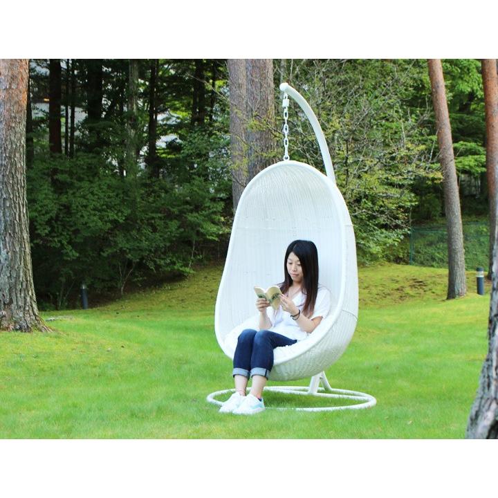 ハンギングチェアー 人工ラタン ラタン調 ゆりかご椅子 リゾート 「リラックスハンギングチェア 楕円」 ※送料無料対象外|郵便ポスト・表札のJUICYGARDEN|06