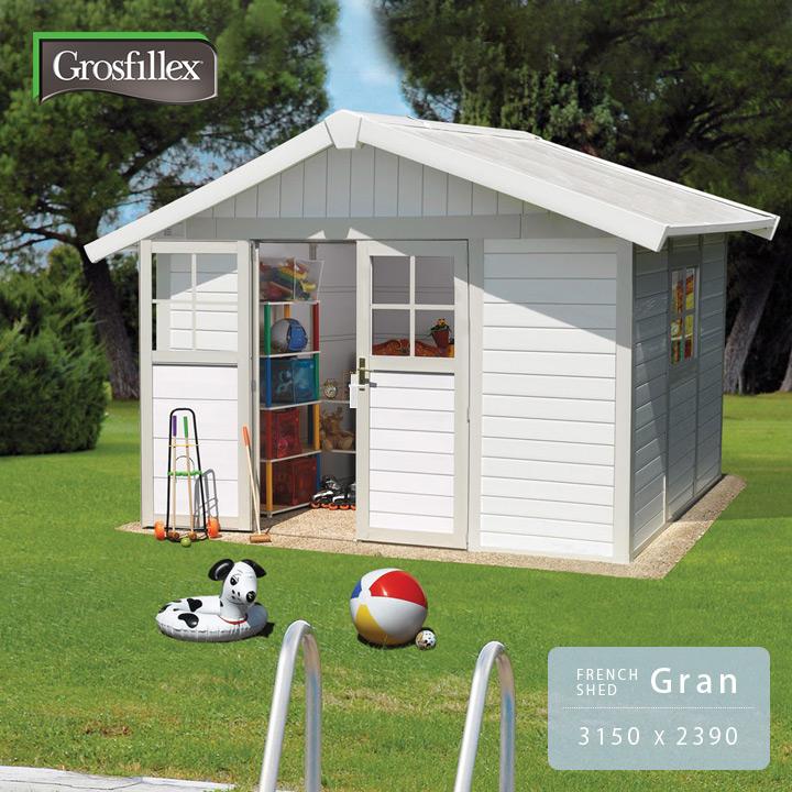 屋外 おしゃれ 大型 物置「Grosfillex ゴーフィレックス フレンチシェッド グラン」 収納庫 小屋 diy キット 自転車 庭 | ブランド登録なし