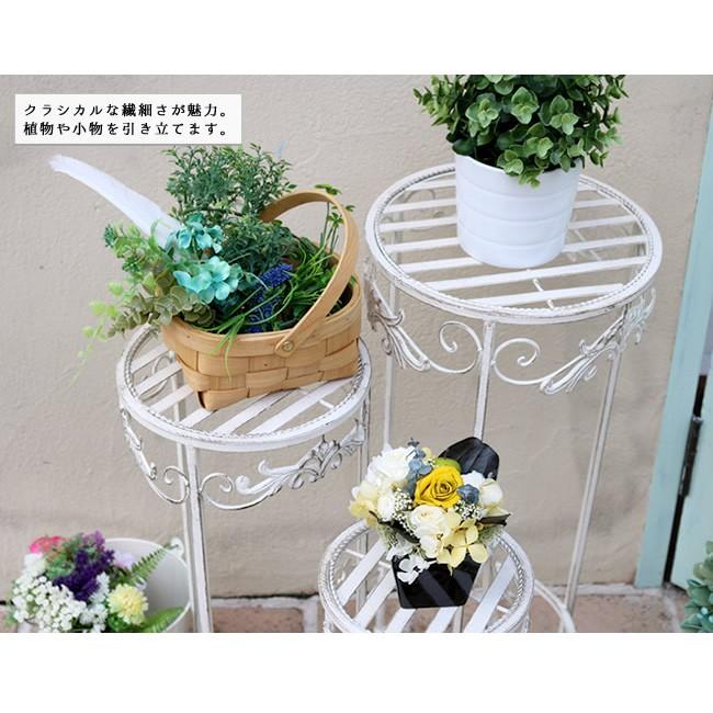 フラワースタンド アイアン 花台 鉢台 ホワイト アンティーク フラワースタンド アイアン 花台 鉢台 ホワイト アンティーク
