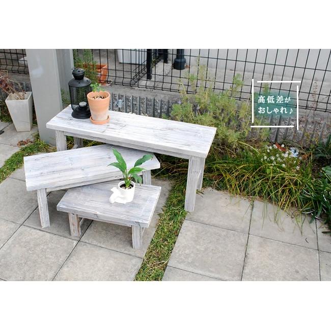 花台 木製 フラワースタンド おしゃれ シャビー ホワイト ガーデニング