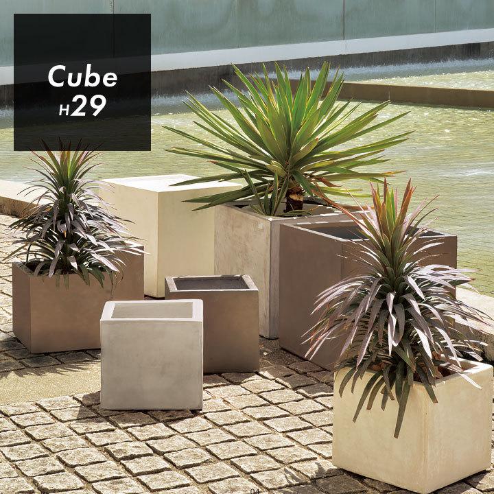 植木鉢 おしゃれ 大型 軽量「クレイポット（CLAYPOT） キューブ29（Cube29）」10号鉢相当 容量23L 高さ29cm 幅・奥行30cm 底穴あり 無機質