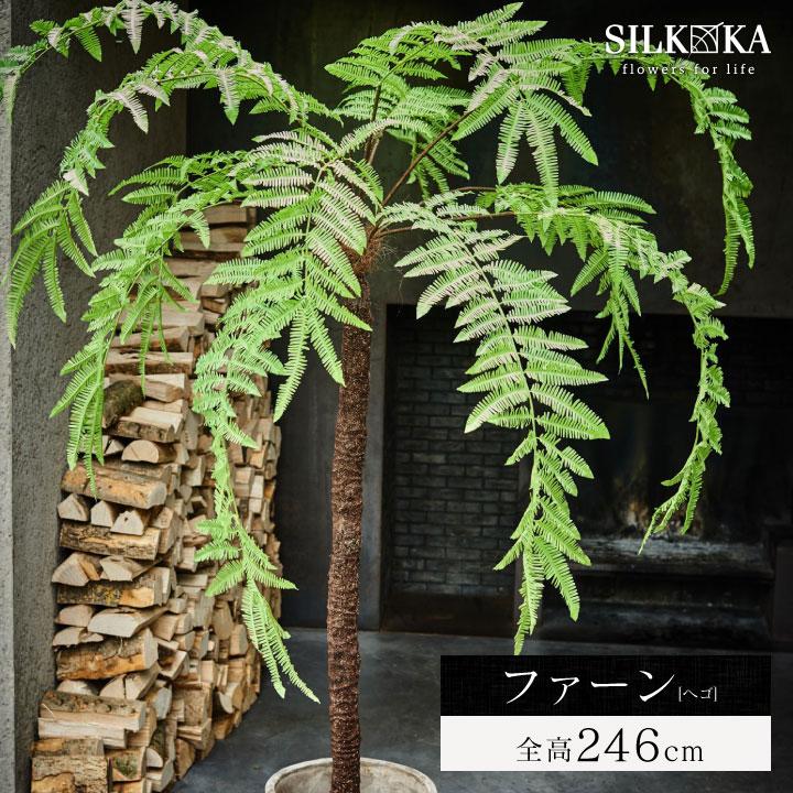 希少　特大　ヘゴの木　9号　観葉植物 大型 フェイクグリーン「 ファーン （ヘゴ） 246cm シルカ （Silk-ka