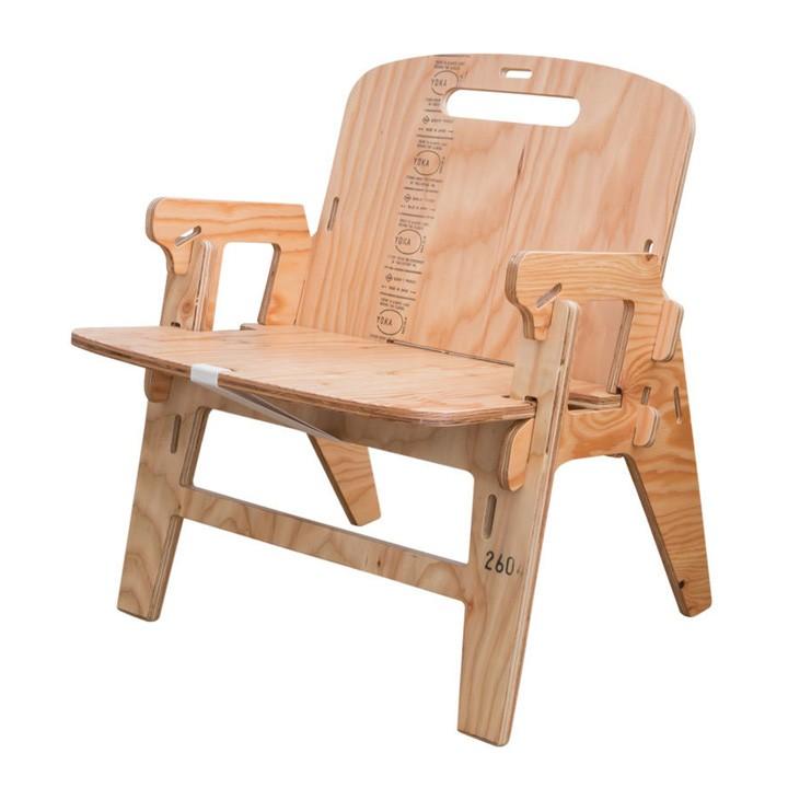 受注生産品] 組み立て式 木製 アウトドア グランピング 椅子 チェア