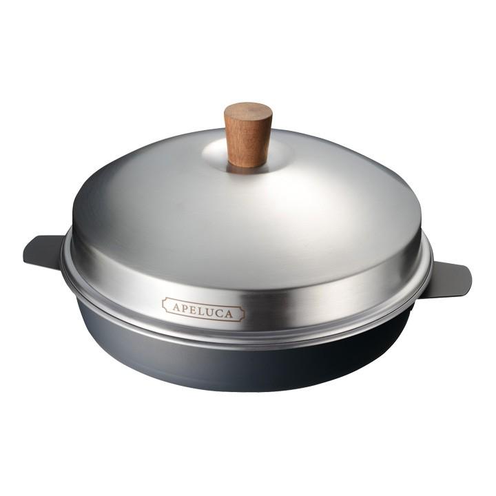 ピザ釜 フライパン アウトドア ピザ焼き器 調理機 日本製 キャンプ グランピング ベランダ 屋外 庭 「APELUCA （アペルカ） ピザオーブンポット」の画像