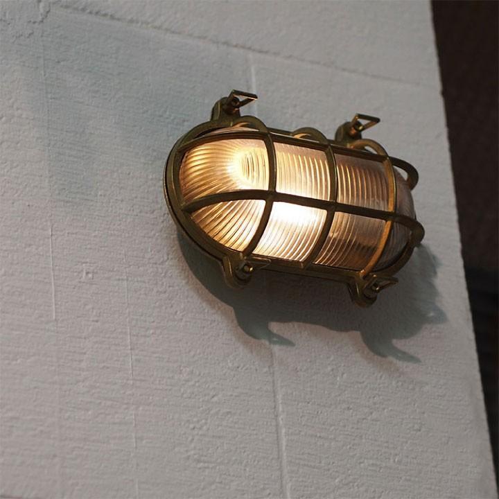 マリンランプ「アートワークスタジオ　ビーチハウスオーバルシェードウォールランプ（Beach　house-oval　shade　lamp）コード無　屋内外兼用」外灯　wall　LED電球付