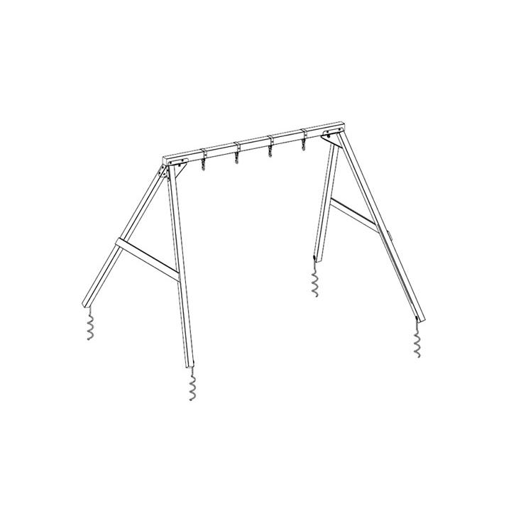 DIY 屋外 木製 家庭用遊具 ブランコフレームセット 「はらっぱギャング はらっぱSWING(エコアコールウッドセット) ※ブランコ別売り」 自作 ※送料無料対象外|郵便ポスト・表札のJUICYGARDEN|01
