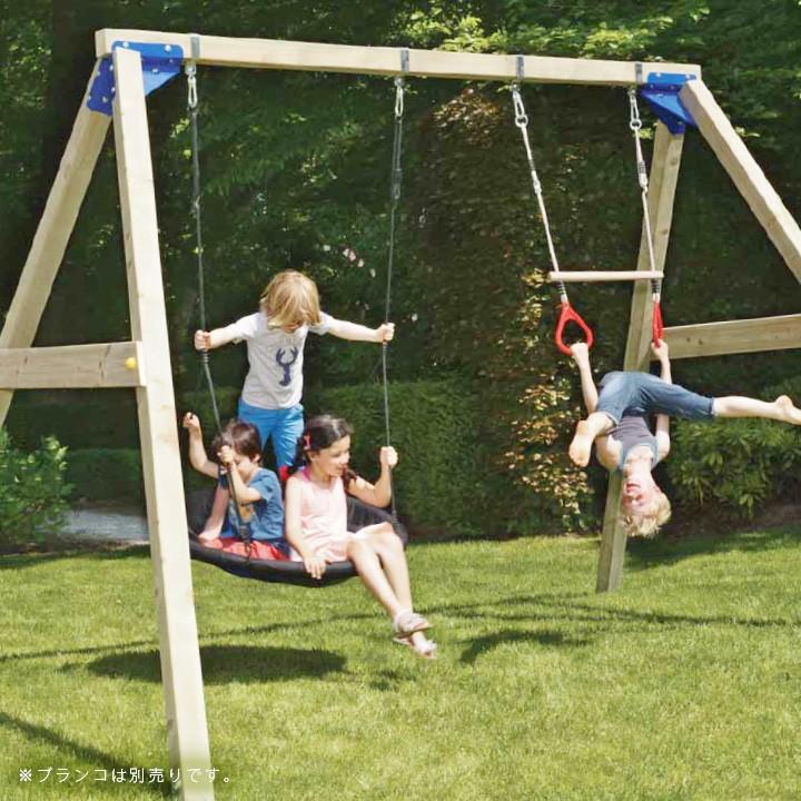 DIY 屋外 木製 家庭用遊具 ブランコフレームセット 「はらっぱギャング はらっぱSWING(エコアコールウッドセット) ※ブランコ別売り」 自作 ※送料無料対象外|郵便ポスト・表札のJUICYGARDEN|03