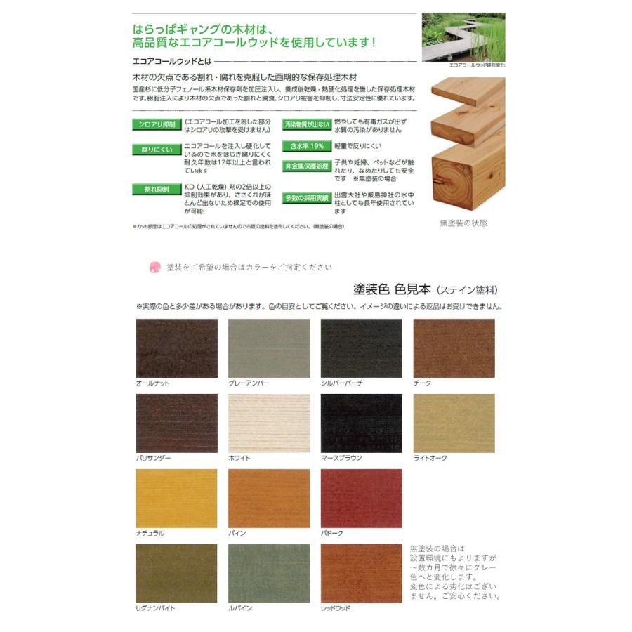 DIY 屋外 木製 家庭用遊具 ステンレス鉄棒 「はらっぱGYM シングル 鉄棒幅900mm（エコアコールウッドセット） はらっぱギャング」  自作 | ブランド登録なし | 05