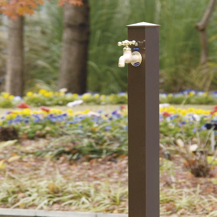 蛇口別売]立水栓 水栓柱 一口 1口 長い 角型 シンプル ガーデンタップ