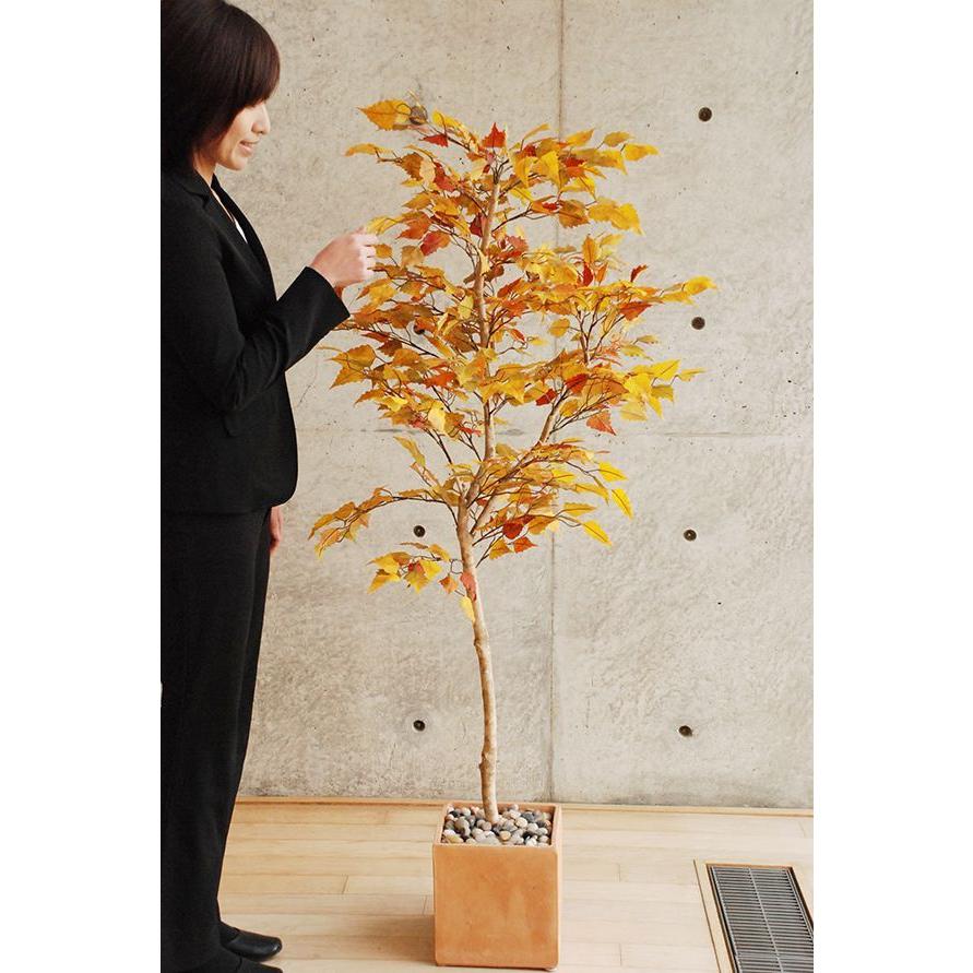 観葉植物 インテリア 造花 光触媒 人工観葉植物 人工樹木 オフィス用 光触媒加工済み バーチ 150cm　植える加夢シリーズ