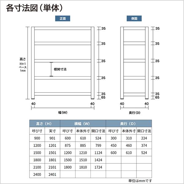 スチールラック 高さ150 幅87.5 奥行60cm 9段 単体 EK軽量120kg/段(アングルセミボルト) アイボリー/グレー (53kg)_4