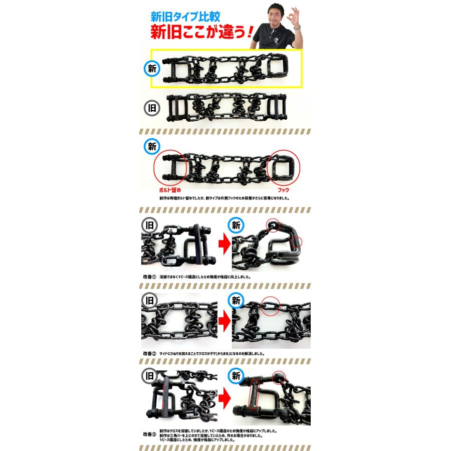 ゴムクローラー滑り止めチェーン|9コマ 600mm幅用|モロオカMST700