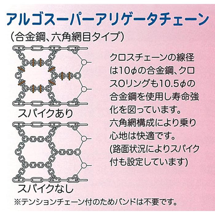 建設機械用タイヤチェーン 17.5-25 7×8.5×10 アルゴスーパー 