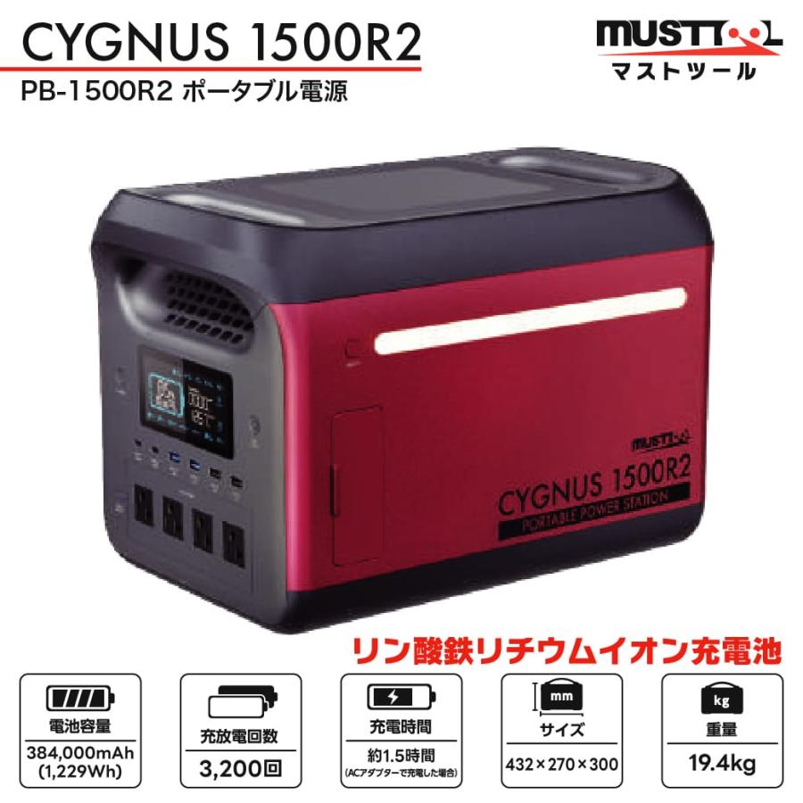 MUSTTOOL 50Hz/60Hzポータブル電源 1229Wh シグナス1500R2 PB MUSTTOOL 50Hz/60Hzポータブル電源 1229Wh シグナス1500R2 PB