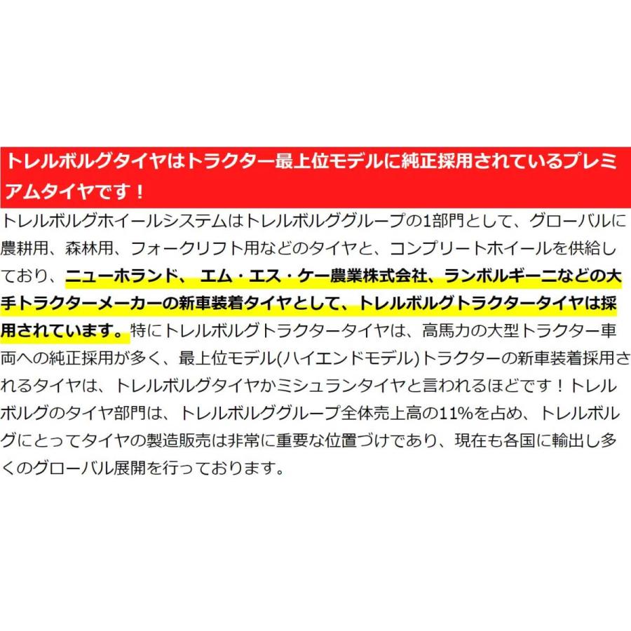 農業用・農耕用トラクタータイヤ|14.9R28|TM700(HS)(70%扁平)420/70R28|チューブレス|トレルボルグ|2本セット｜juko-in｜05