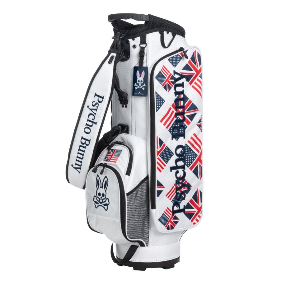 Psycho Bunny キャディバッグ アメリカ・イギリス国旗デザイン Psycho Bunny（サイコバニー） ゴルフ キャディバッグ PBMG2FC5 ANGLO