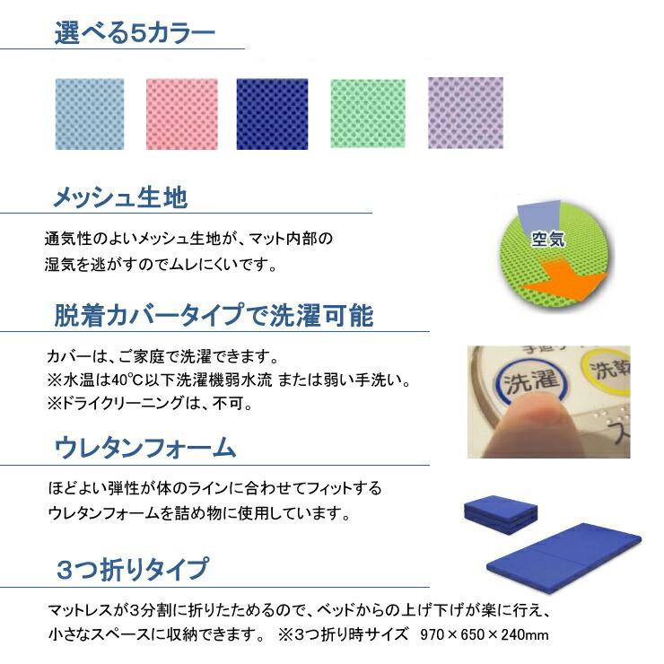 Granz（グランツ） 3つ折り カラーメッシュマットレスグランツ S