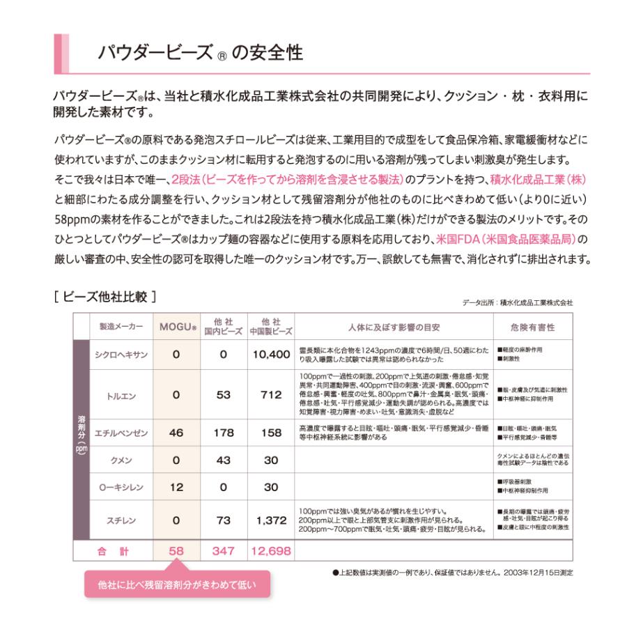 MOGU モグ 雲にのる夢枕 本体・カバーセット 日本製 リラクゼーション パウダービーズ 全身枕の画像