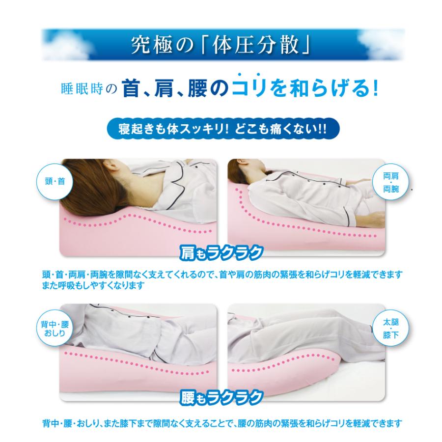 MOGU モグ 雲にのる夢枕 本体・カバーセット 日本製 リラクゼーション パウダービーズ 全身枕の画像