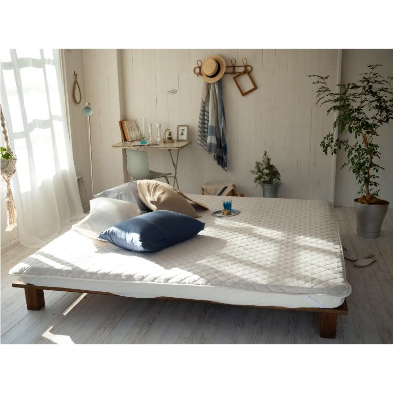Fab the Home プレインニット パッドシーツ 四隅ゴム付 敷きパッド WK