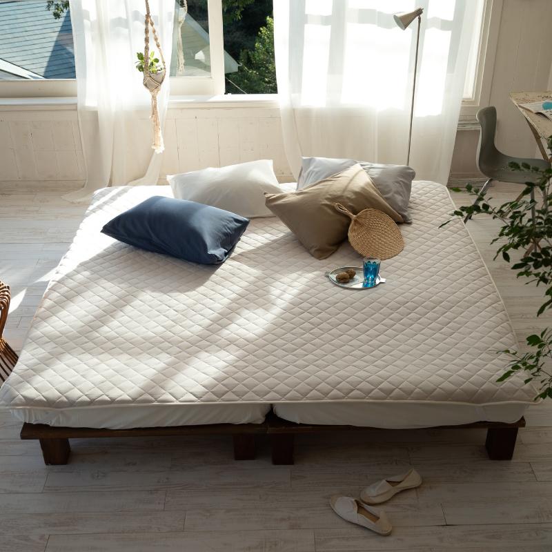 Fab the Home プレインニット パッドシーツ 四隅ゴム付 敷きパッド WK