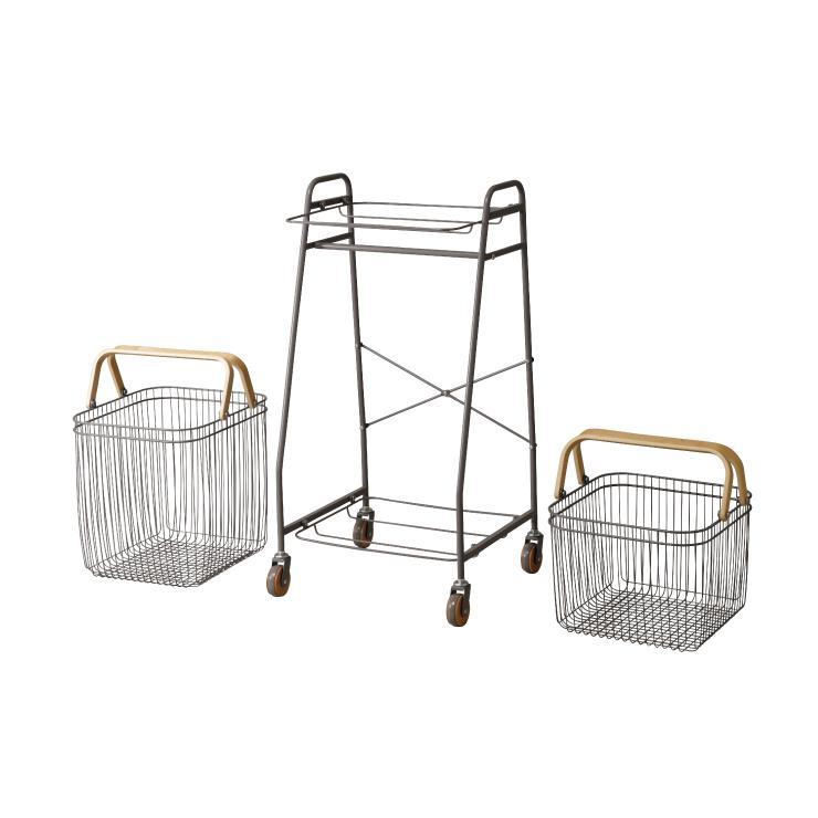 ワゴン キャリー バスケットワゴン Sサイズ CARRY BASKET WAGON-S LIV-CS2 キャスター付き インテリア Mash ランドリー収納 2個口配送_6