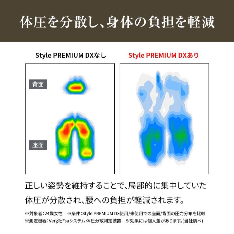 姿勢ケアシート Style PREMIUM DX2 スタイル プレミアム デラックス2 MTG YS-AM03A 骨盤矯正 椅子 長時間使用 姿勢 サポート 腰痛 オフィス 在宅 猫背 姿勢改善｜jukusui｜03