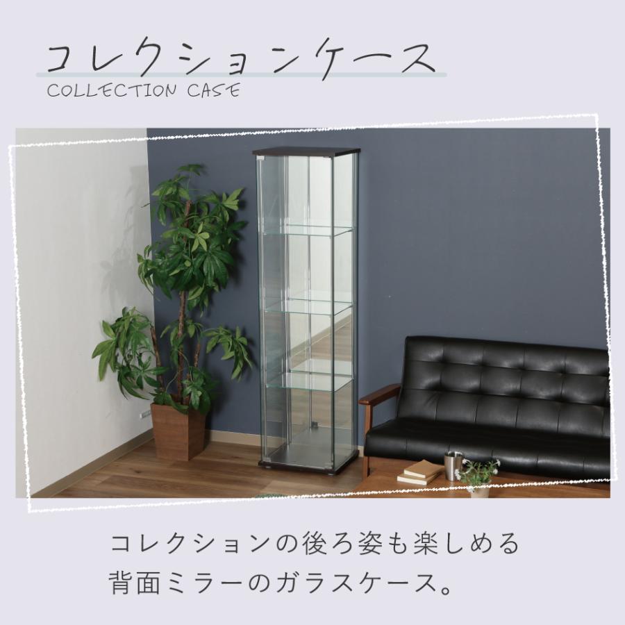不二貿易（Fuji Boeki） ガラスコレクションケース 背面ミラー付き 4段