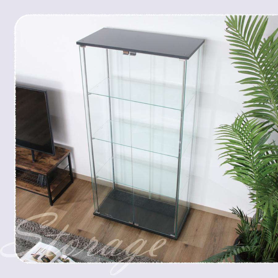 不二貿易（Fuji Boeki） ガラスディスプレイケース クリア 4段 扉付き