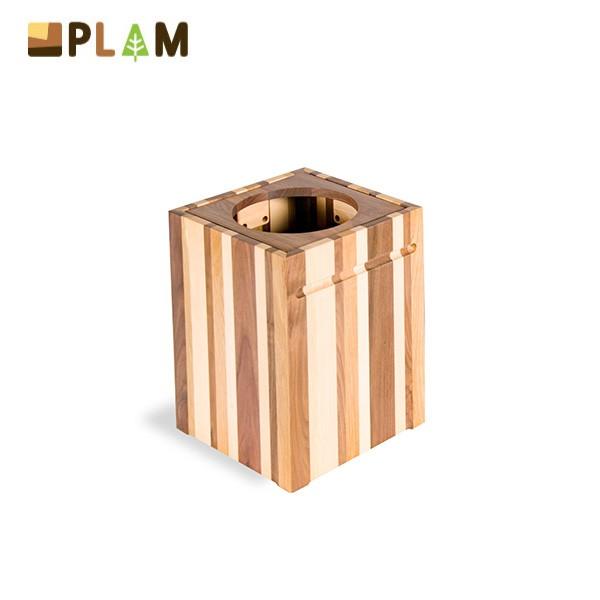 PLAM Latree ゴミ箱1 モザイク 小さな無垢の木 幸せインテリア 飛騨家具 プラム ラトレ / ごみ箱 おしゃれ 木製 フタ付き ウッド ナチュラル 木目