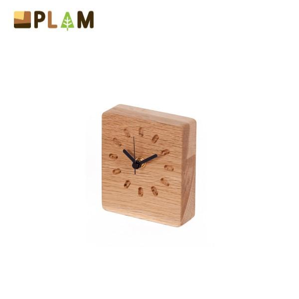 PLAM Latree 小さい時計2 ピット オーク 小さな無垢の木 幸せインテリア 飛騨家具 プラム ラトレ 木製 北欧 壁時計 掛時計 置き時計 クロック ギフト｜jukusui