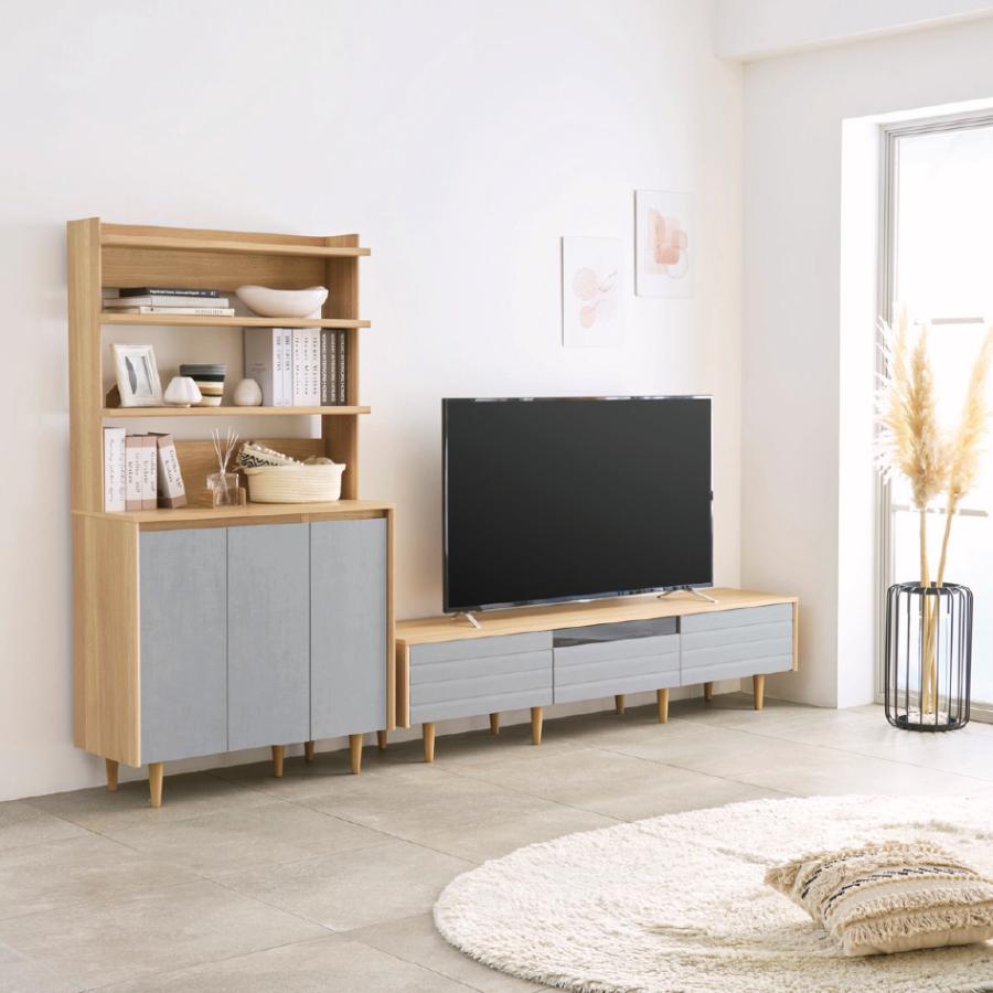 白井産業 ノルフィカ テレビ台 NOR-4018H 75V型対応 ローボード 幅