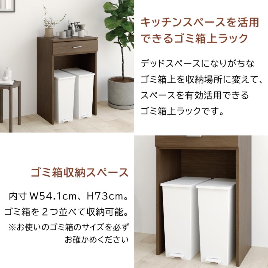 白井産業 ベアルモ ゴミ箱上ラック 幅59cm 奥行き42cm レンジ台 家電