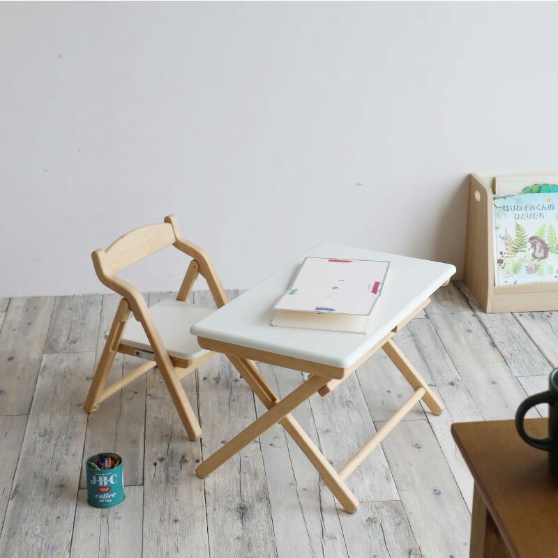 ICHIBA（市場） キッズ デスク＆チェアセット ILS-3675 簡単組立 天然
