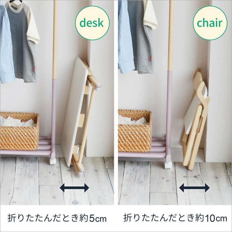 キッズ デスク＆チェアセット ILS-3675 市場 簡単組立 天然木 木製 かわいい 安全 キッズアイテム 丸いフォルム ICHIBA（289-06542）の画像