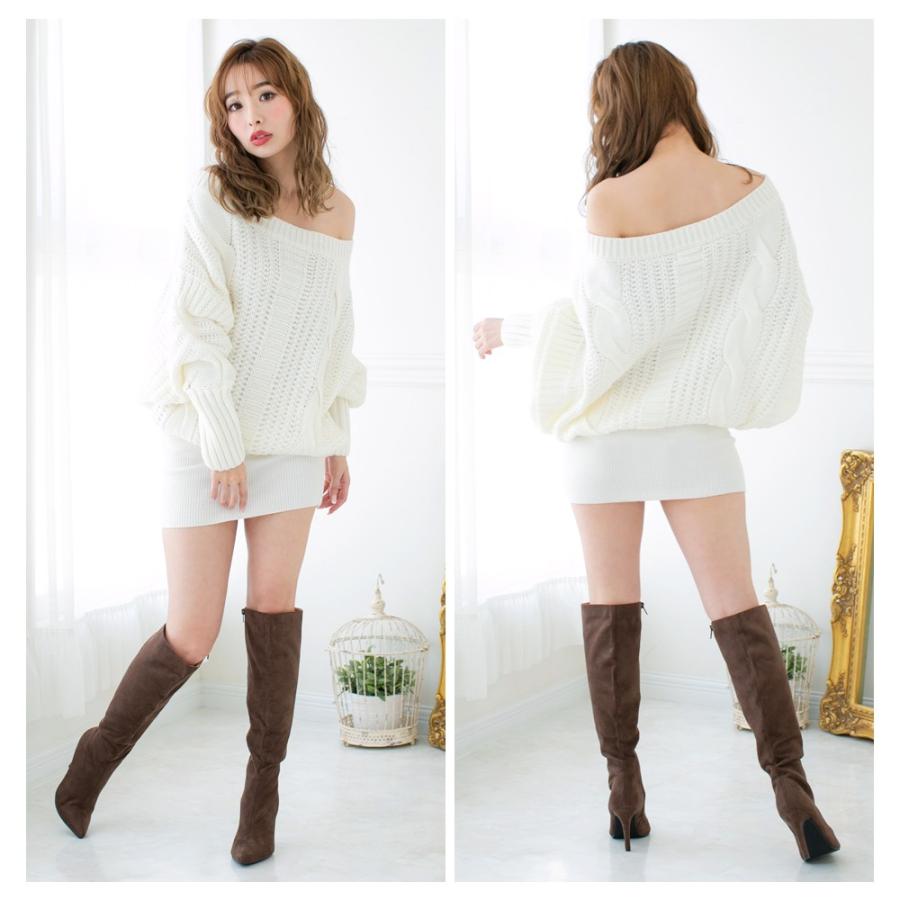 ニットワンピース 秋 ニットワンピ ミニ タイト 秋冬 ワンピース 膝丈 黒 レディース 大きいサイズ ニット オフショル ミニワンピ Julia Boutique 通販 Yahoo ショッピング