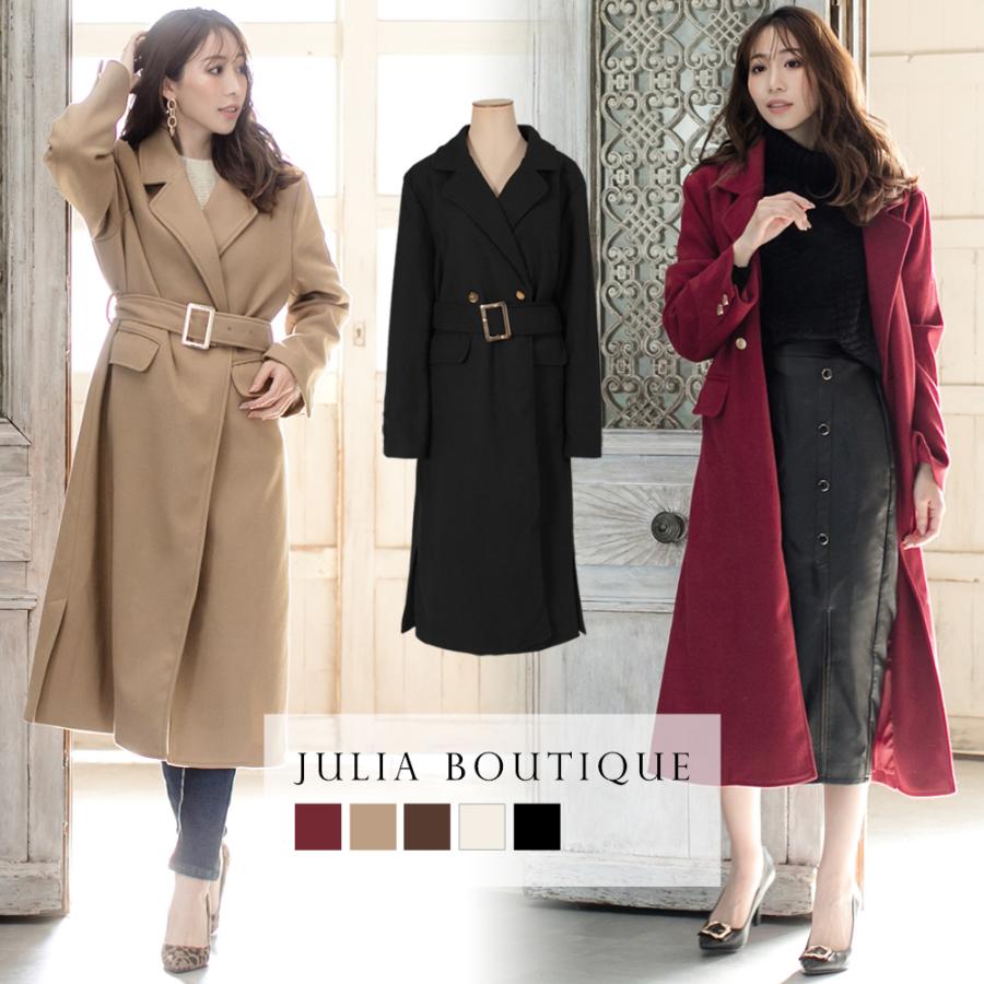 ロングコート レディース ロング コート チェスターコート ベルト付き 羽織 アウター ロングチェスターコート 643 643 Julia Boutique 通販 Yahoo ショッピング