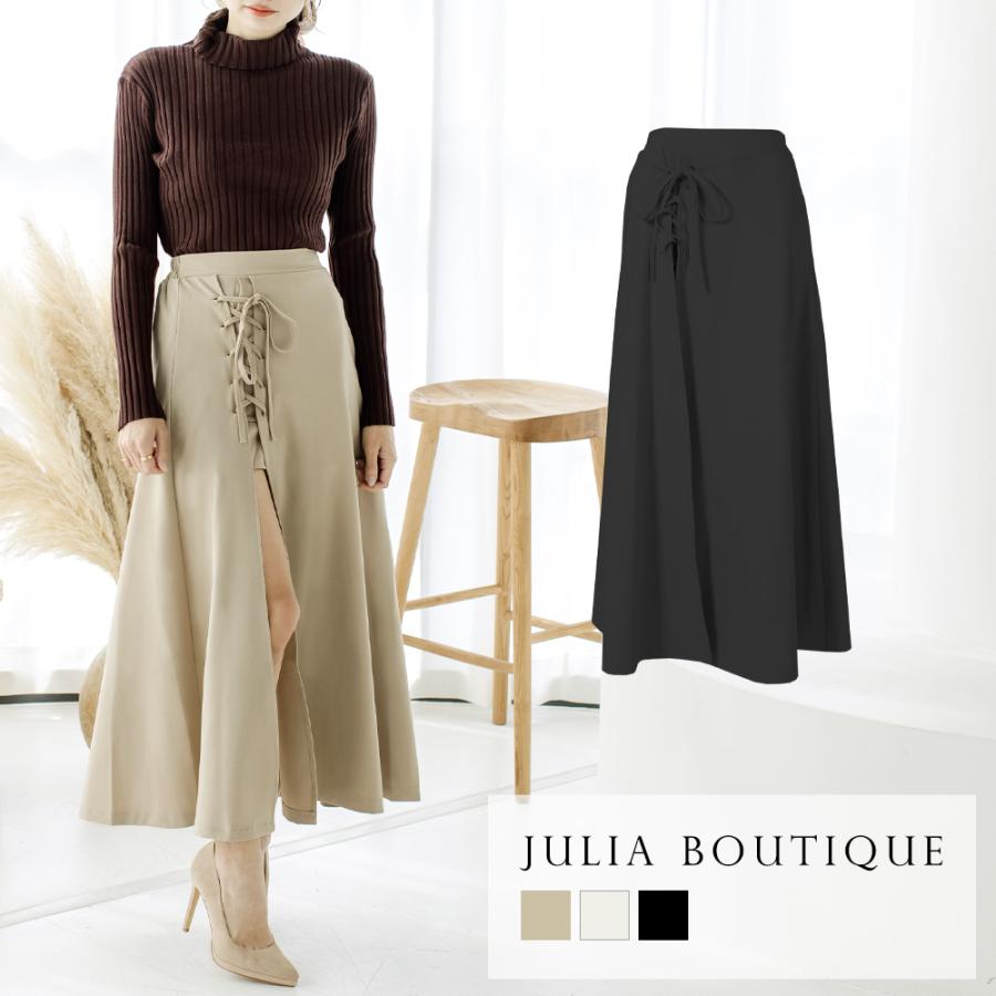 P15倍 送料0 スリットスカート レディース ロング フレア 白 ベージュ スリット スカート ロングスカート 黒 ショートパンツ付き Julia Boutique 通販 Yahoo ショッピング