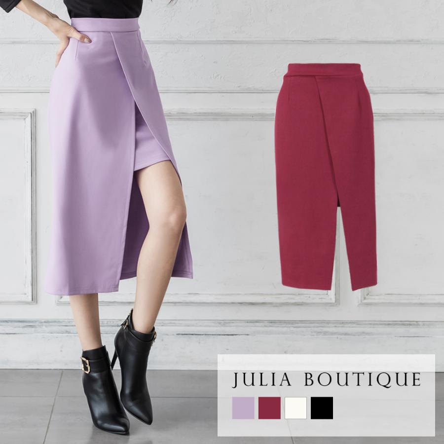 タイトスカート レディース スリットスカート ロング タイト ミモレ丈 スカート 黒 スリット ミディアム丈 パープル 白 紫 Julia Boutique 通販 Yahoo ショッピング