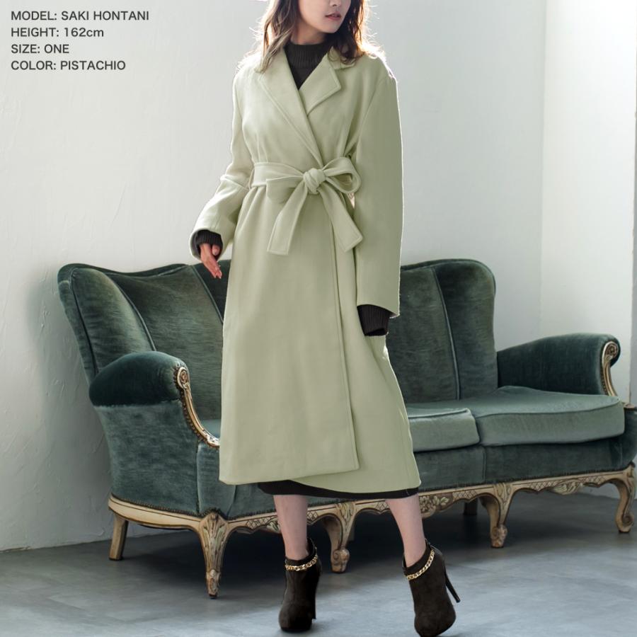 コート レディース 冬 ロング ウエストリボン ウールタッチ シングル ロングコート 黒 白 アウター 代 30代 40代 Julia Boutique 通販 Yahoo ショッピング