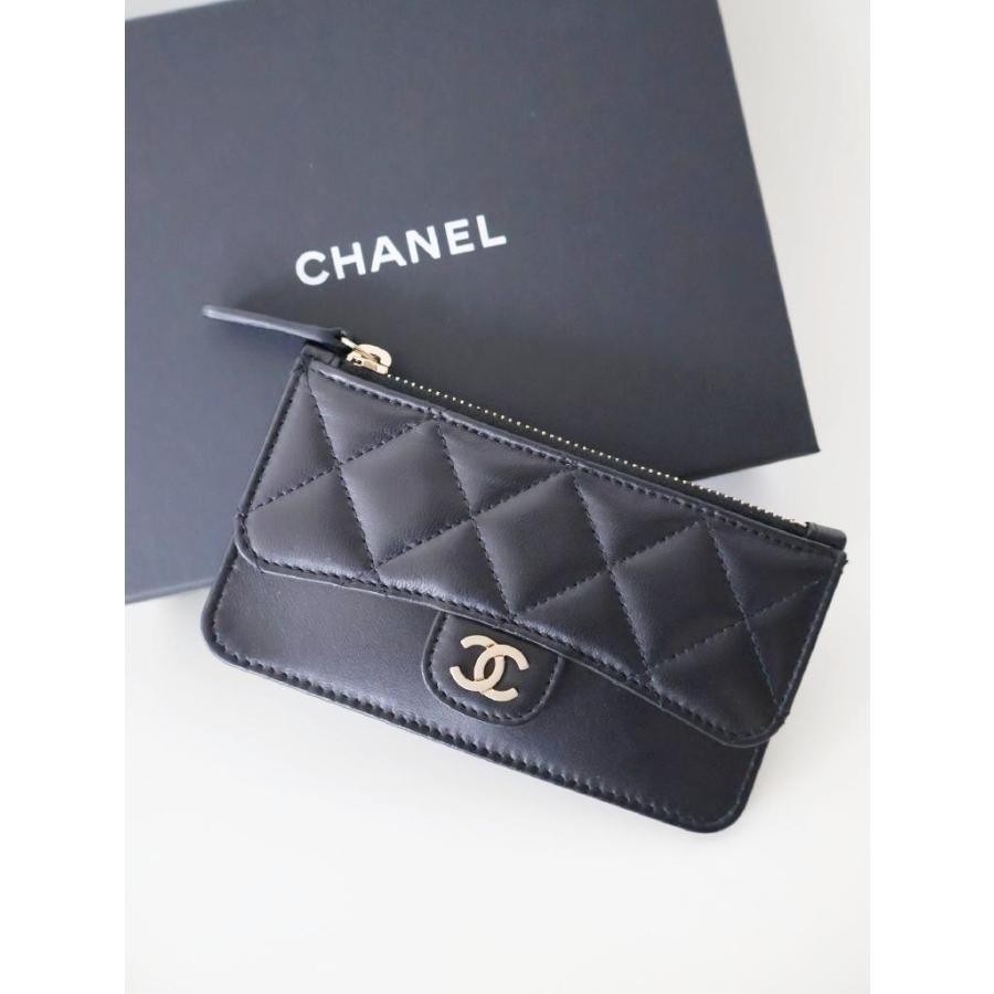 CHANEL（シャネル） カードケース コインケース ブラック×ゴールド