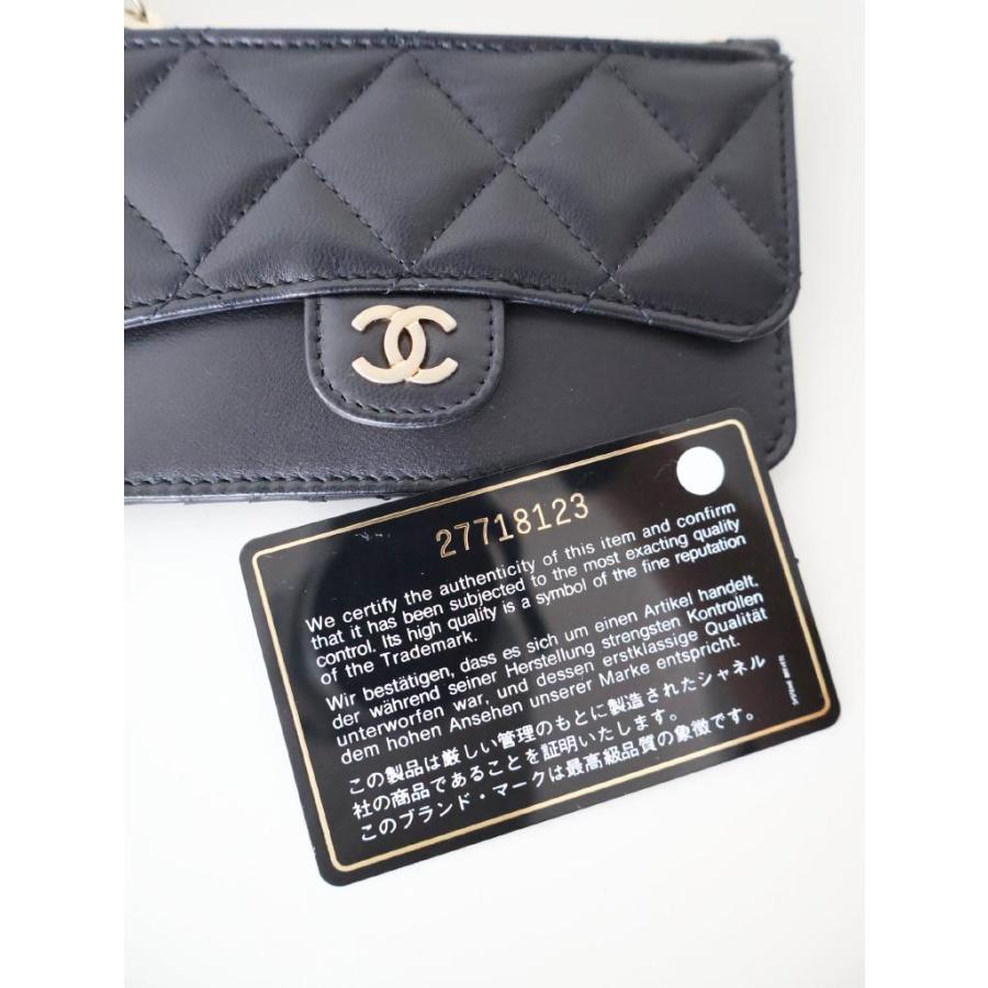 CHANEL（シャネル） カードケース コインケース ブラック×ゴールド