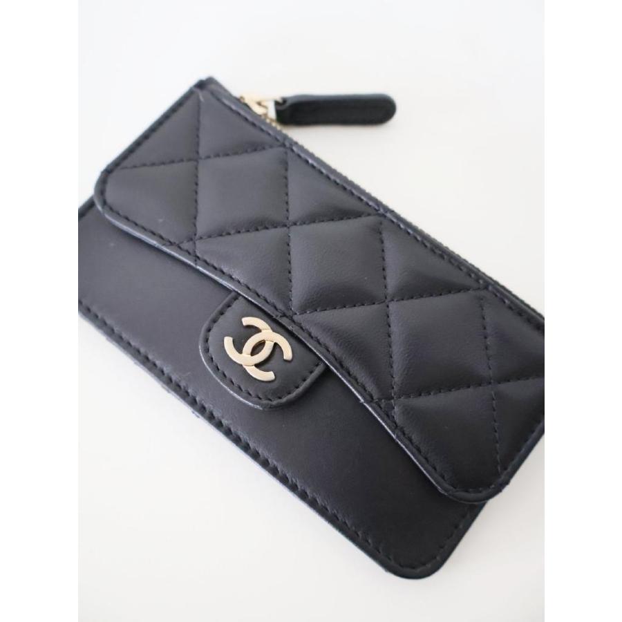 CHANEL（シャネル） カードケース コインケース ブラック×ゴールド