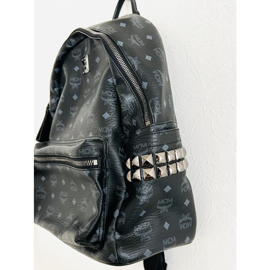 MCM リュック バックパック ブラック スタッズ付き モノグラム MCM（エムシーエム） stark サイドスタッズ ヴィセトス・モノグラム